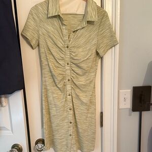Green Striped Midi Dress